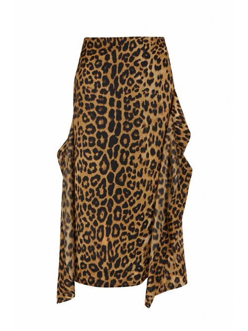 Gonna lunga in seta con stampa leopardata ALBERTA FERRETTI | M0113 01501888